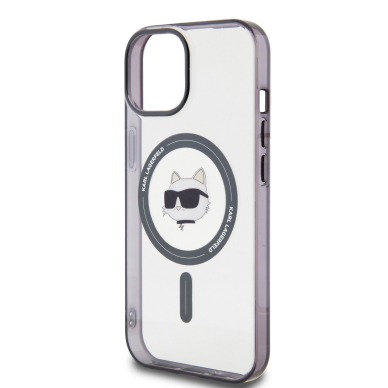 iPhone 15 / 14 / 13 transparent IML Choupette`s Head MagSafe KARL LAGERFELD nugarėlė 5