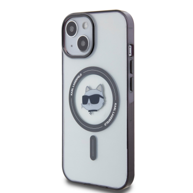 iPhone 15 / 14 / 13 transparent IML Choupette`s Head MagSafe KARL LAGERFELD nugarėlė 1