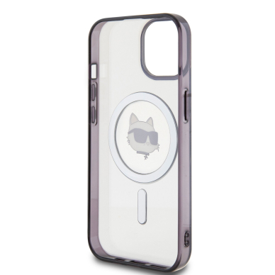 iPhone 15 / 14 / 13 transparent IML Choupette`s Head MagSafe KARL LAGERFELD nugarėlė 6