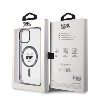 iPhone 15 / 14 / 13 transparent IML Choupette`s Head MagSafe KARL LAGERFELD nugarėlė 7