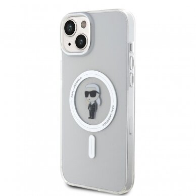 iPhone 15 / 14 / 13 transparent MagSafe Choupette IML KARL LAGERFELD nugarėlė 1