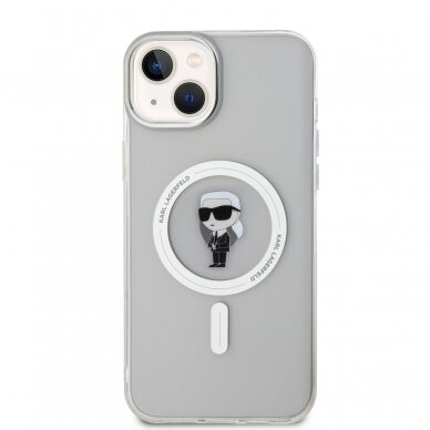 iPhone 15 / 14 / 13 transparent MagSafe Choupette IML KARL LAGERFELD nugarėlė 2