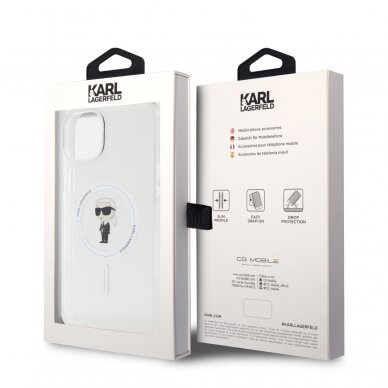 iPhone 15 / 14 / 13 transparent MagSafe Choupette IML KARL LAGERFELD nugarėlė 7