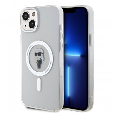 iPhone 15 / 14 / 13 transparent MagSafe Choupette IML KARL LAGERFELD nugarėlė