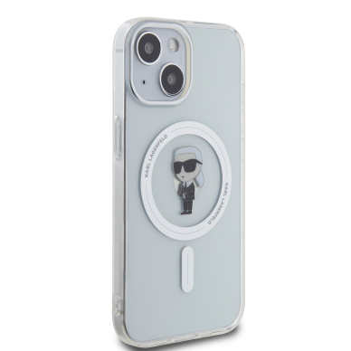 iPhone 15 / 14 / 13 transparent MagSafe Ikonik IML KARL LAGERFELD nugarėlė 2