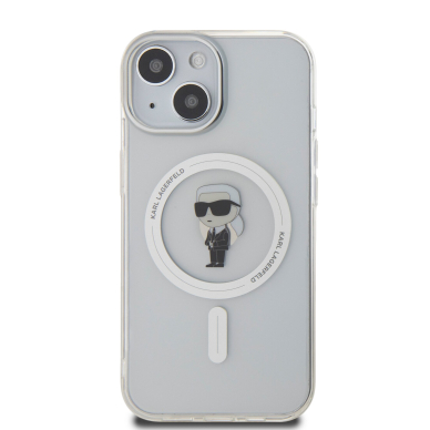 iPhone 15 / 14 / 13 transparent MagSafe Ikonik IML KARL LAGERFELD nugarėlė 3