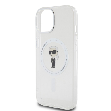 iPhone 15 / 14 / 13 transparent MagSafe Ikonik IML KARL LAGERFELD nugarėlė 5