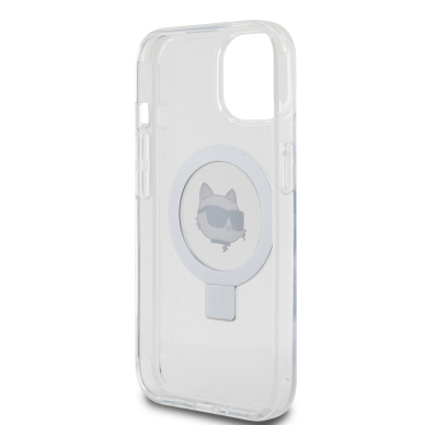 iPhone 15 / 14 / 13 white Ring Stand MagSafe Choupette Head KARL LAGERFELD nugarėlė 6