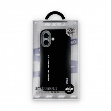 iPhone 16 black Leather Magsafe Mr. Monkey nugarėlė 2