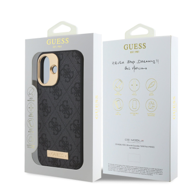 iPhone 16 black Magsafe 4G PU Logo Plate GUESS nugarėlė 7