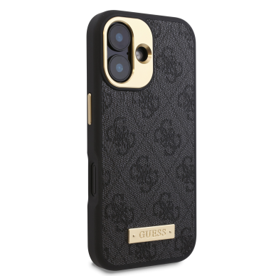 iPhone 16 black Magsafe 4G PU Logo Plate GUESS nugarėlė 3