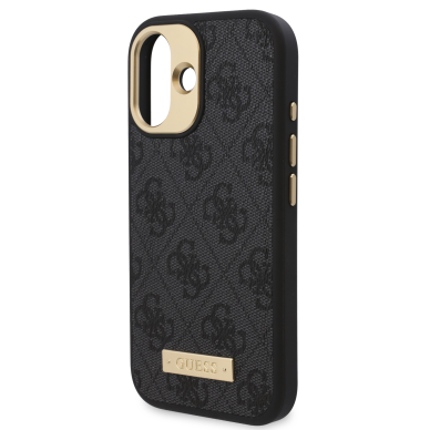 iPhone 16 black Magsafe 4G PU Logo Plate GUESS nugarėlė 5