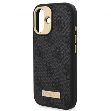 iPhone 16 black Magsafe 4G PU Logo Plate GUESS nugarėlė 5