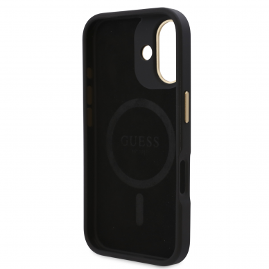 iPhone 16 black Magsafe 4G PU Logo Plate GUESS nugarėlė 6