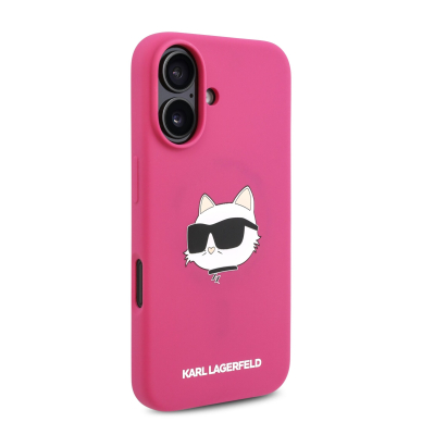 iPhone 16 fuschia Magsafe Sil Choupette Head Print KARL LAGERFELD nugarėlė 3