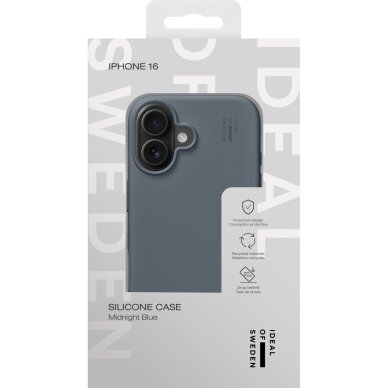 iPhone 16 iDeal Of Sweden nugarėlė MagSafe Silicone Midnight Blue 2 iPhone 16 iDeal Of Sweden nugarėlė MagSafe Silicone Midnight Blue 2
