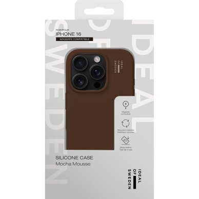 iPhone 16 iDeal Of Sweden nugarėlė MagSafe Silicone Mocha Mousse 4