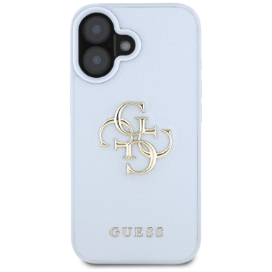 iPhone 16 light blue Big 4G Logo Classic GUESS nugarėlė 2
