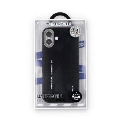 iPhone 16 PLUS black Leather Magsafe Mr. Monkey nugarėlė 2
