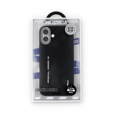 iPhone 16 PLUS black Leather Magsafe Mr. Monkey nugarėlė 5