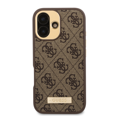 iPhone 16 PLUS brown Magsafe 4G PU Logo Plate GUESS nugarėlė 2