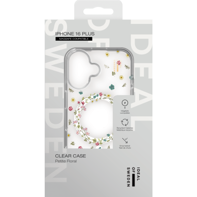 iPhone 16 PLUS iDeal Of Sweden Clear MagSafe nugarėlė Petite Floral 2