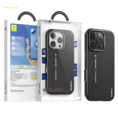iPhone 16 PRO black Leather Magsafe Mr. Monkey nugarėlė 2