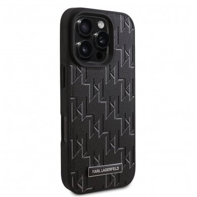 iPhone 16 PRO black Magsafe PU Hot Stamp KARL LAGERFELD nugarėlė 3