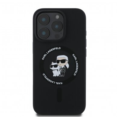 iPhone 16 PRO black Magsafe Silicone KC Heads Ring KARL LAGERFELD nugarėlė 2