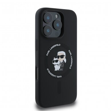 iPhone 16 PRO black Magsafe Silicone KC Heads Ring KARL LAGERFELD nugarėlė 3