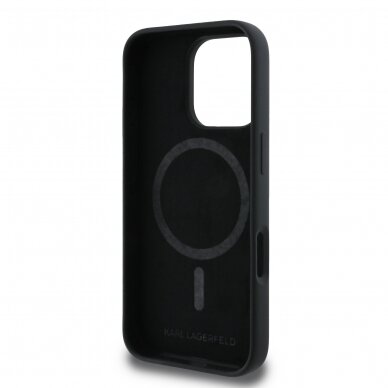 iPhone 16 PRO black Magsafe Silicone KC Heads Ring KARL LAGERFELD nugarėlė 6