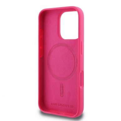iPhone 16 PRO fuschia Magsafe Sil Choupette Head Print KARL LAGERFELD nugarėlė 6
