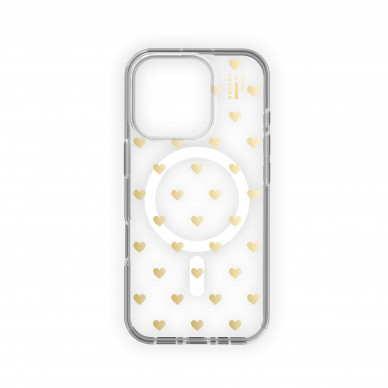 iPhone 16 PRO iDeal Of Sweden Clear MagSafe nugarėlė Golden Hearts