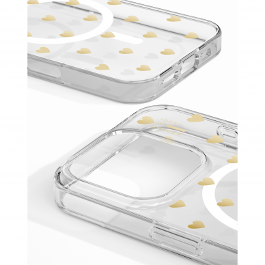 iPhone 16 PRO iDeal Of Sweden Clear MagSafe nugarėlė Golden Hearts 3