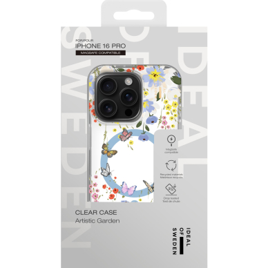 iPhone 16 PRO iDeal Of Sweden Clear nugarėlė MagSafe Artistic Garden 3