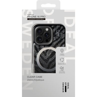 iPhone 16 PRO iDeal Of Sweden Clear Zebra Mystique MagSafe nugarėlė 2