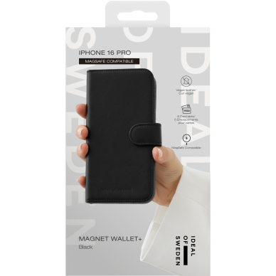 iPhone 16 PRO iDeal Of Sweden dėklas Magnet Wallet+ Magsafe Black 4