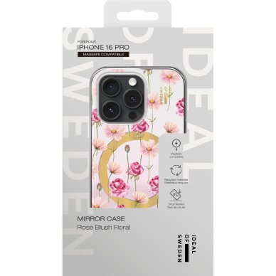 iPhone 16 PRO iDeal Of Sweden Mirror Rose Blush Floral MagSafe nugarėlė 3