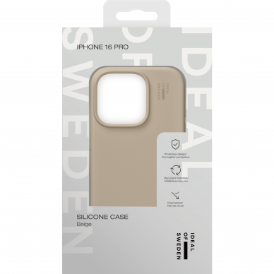 iPhone 16 PRO iDeal Of Sweden nugarėlė MagSafe Silicone Beige 2