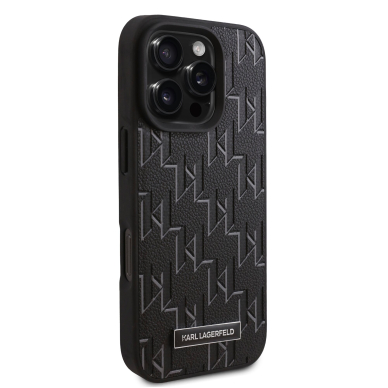 iPhone 16 PRO MAX black Magsafe PU Hot Stamp KARL LAGERFELD nugarėlė 3
