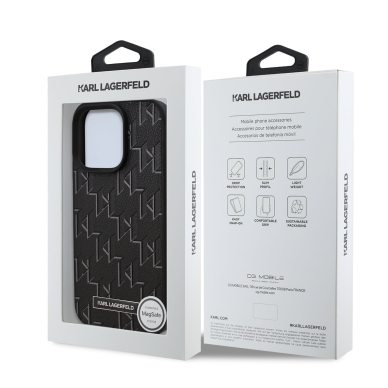 iPhone 16 PRO MAX black Magsafe PU Hot Stamp KARL LAGERFELD nugarėlė 7