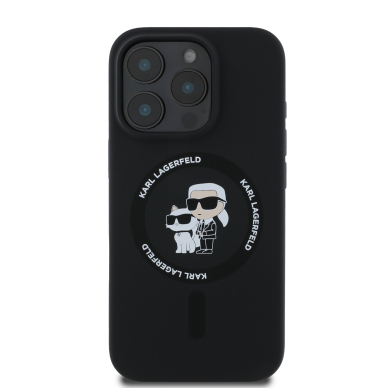 iPhone 16 PRO MAX black Magsafe Silicone KC Heads Ring KARL LAGERFELD nugarėlė 2
