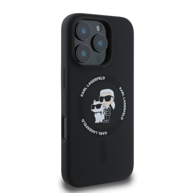 iPhone 16 PRO MAX black Magsafe Silicone KC Heads Ring KARL LAGERFELD nugarėlė 3