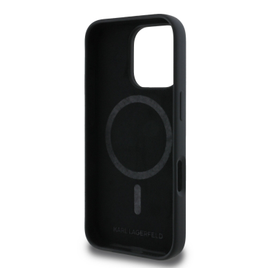 iPhone 16 PRO MAX black Magsafe Silicone KC Heads Ring KARL LAGERFELD nugarėlė 6