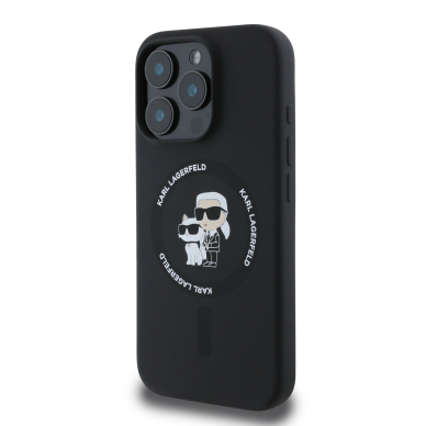 iPhone 16 PRO MAX black Magsafe Silicone KC Heads Ring KARL LAGERFELD nugarėlė 1