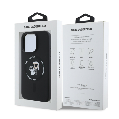iPhone 16 PRO MAX black Magsafe Silicone KC Heads Ring KARL LAGERFELD nugarėlė 7