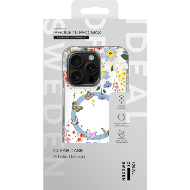 iPhone 16 PRO MAX iDeal Of Sweden Clear nugarėlė MagSafe Artistic Garden 3