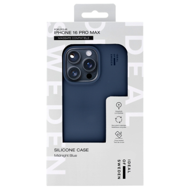 iPhone 16 PRO MAX iDeal Of Sweden nugarėlė MagSafe Silicone Midnight Blue 1