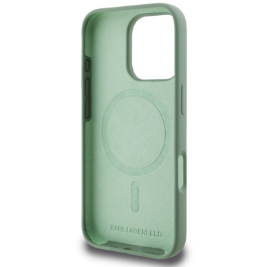 iPhone 16 PRO MAX Khaki Magsafe Silicone KC Heads Ring KARL LAGERFELD nugarėlė 3
