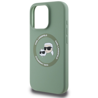 iPhone 16 PRO MAX Khaki Magsafe Silicone KC Heads Ring KARL LAGERFELD nugarėlė 2